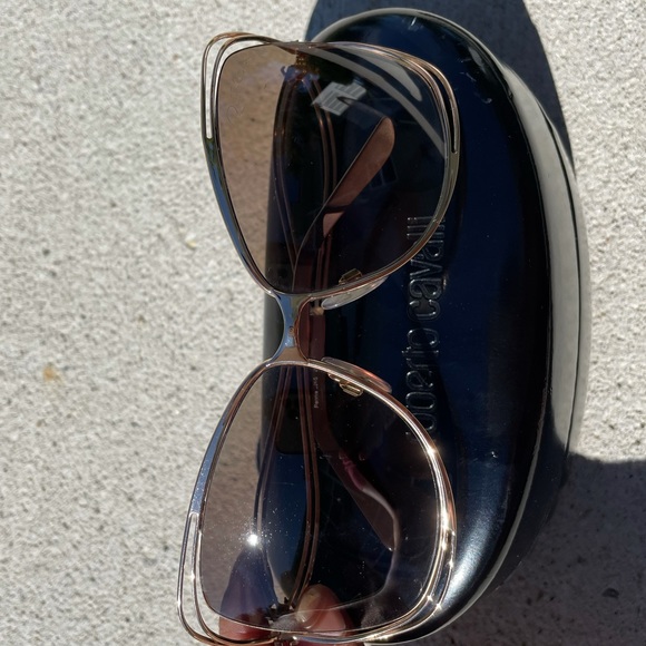 Roberto Cavalli Oversized Gold Sunglasses